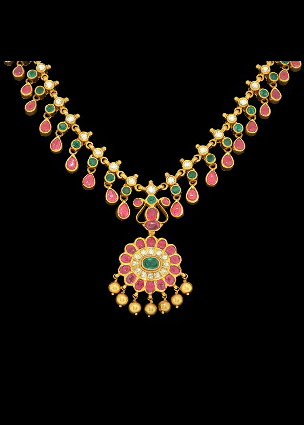 Ruby and deals emerald gold necklace