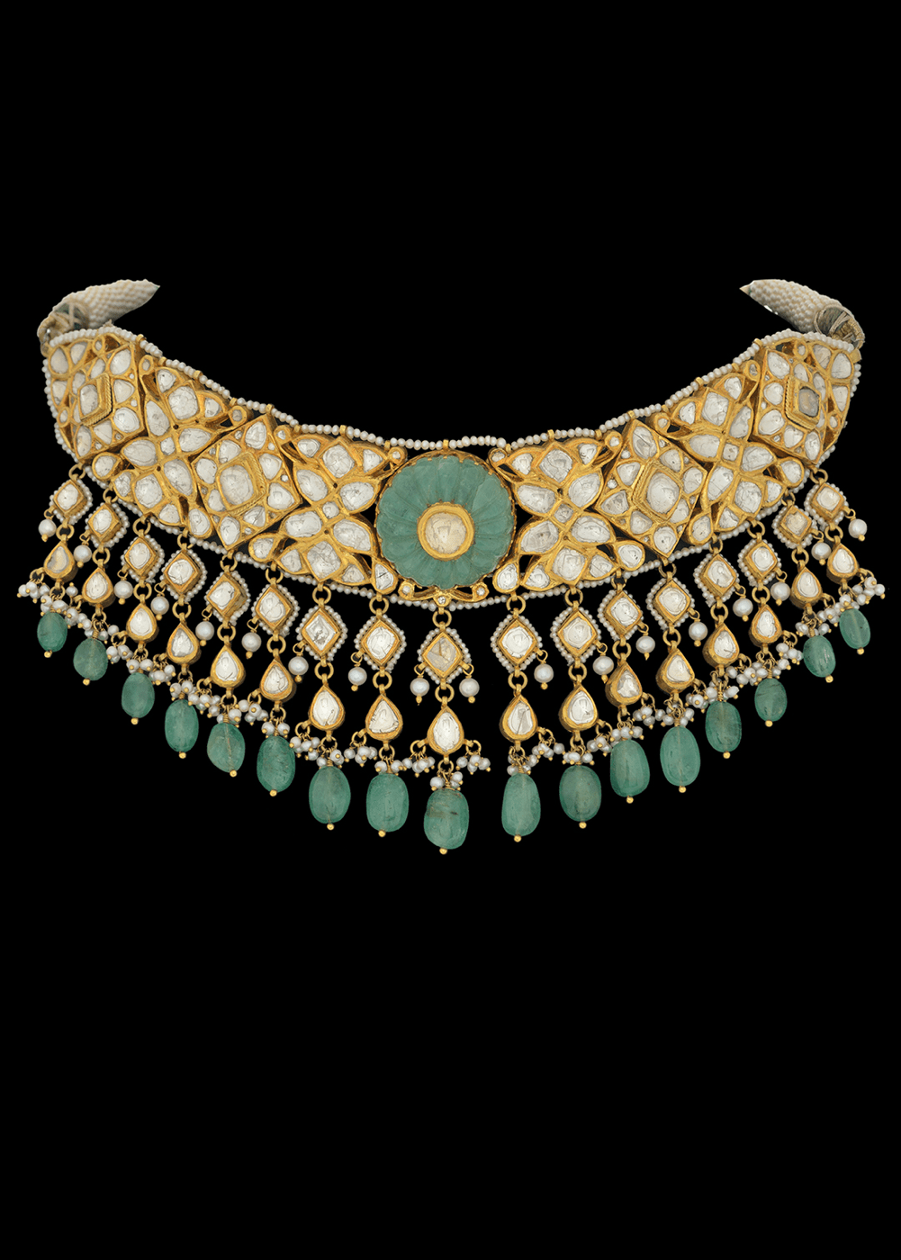 ENTICING POLKI CHOKER SET - Navrathan