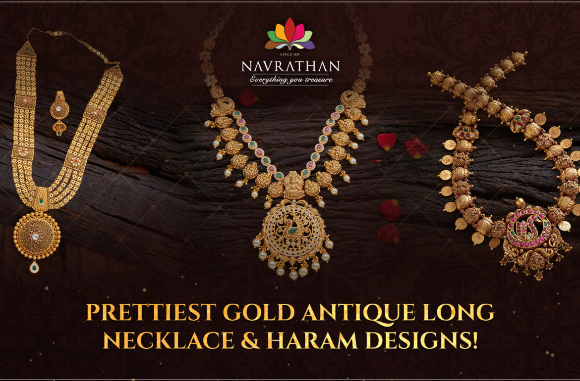Prettiest Gold Antique Long Necklace & Haram Designs!