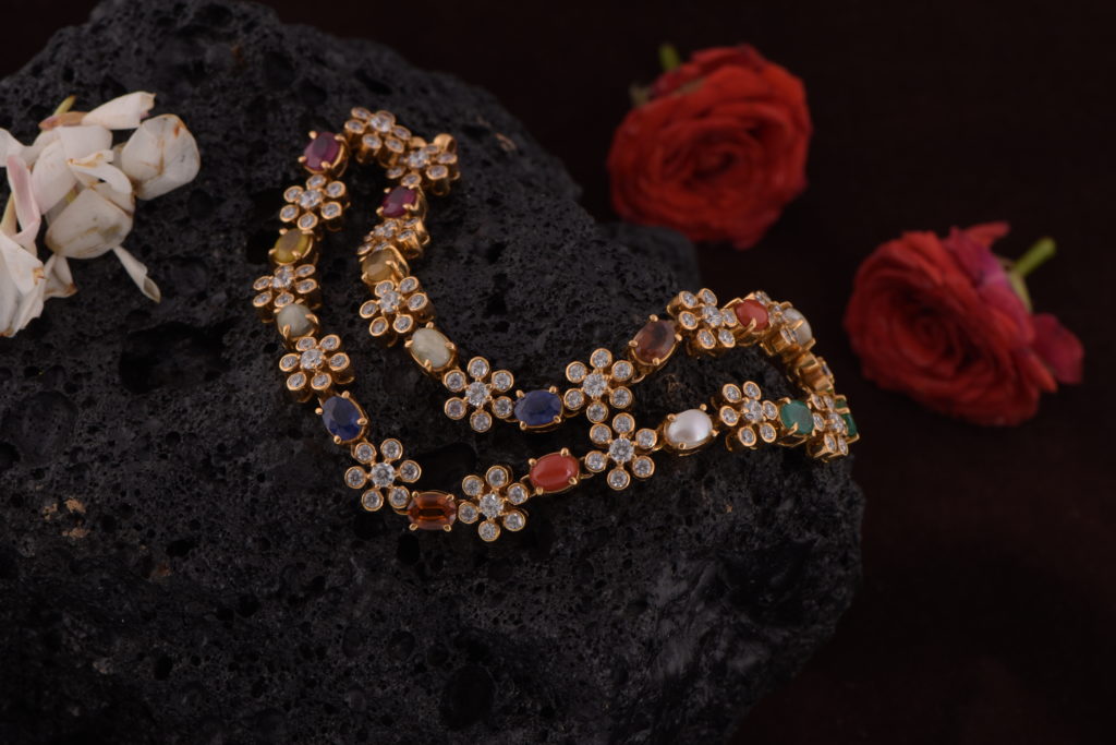 Navratna Necklcae - Nine stone Necklace -Navratri Jewellery Collections