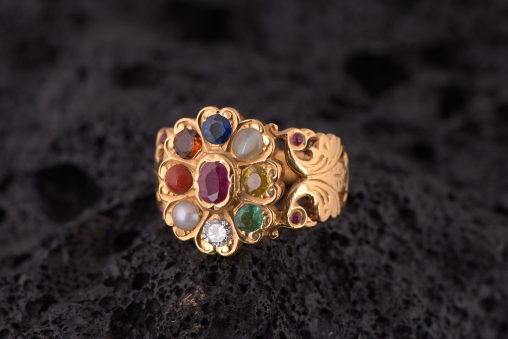 Navratna Ring - Nine stone Ring - Nine stone Jewellery collection for Navratri