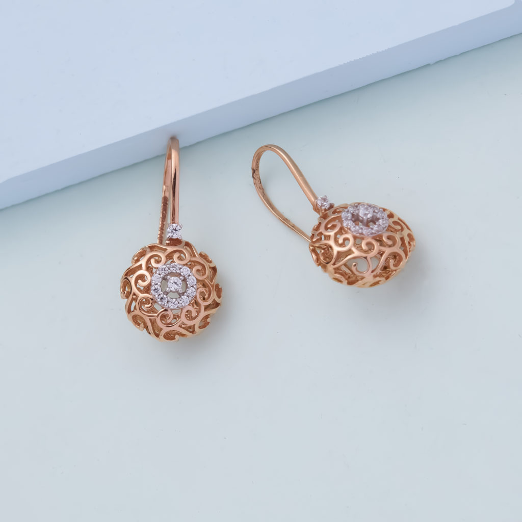 Rose gold earrings - Apsara Collection