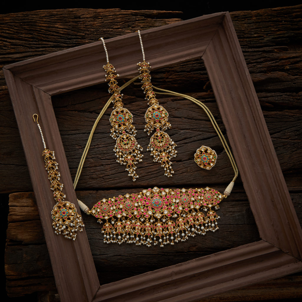 Antique Briday Necklace Set - Antique Gold Jewellery Designs