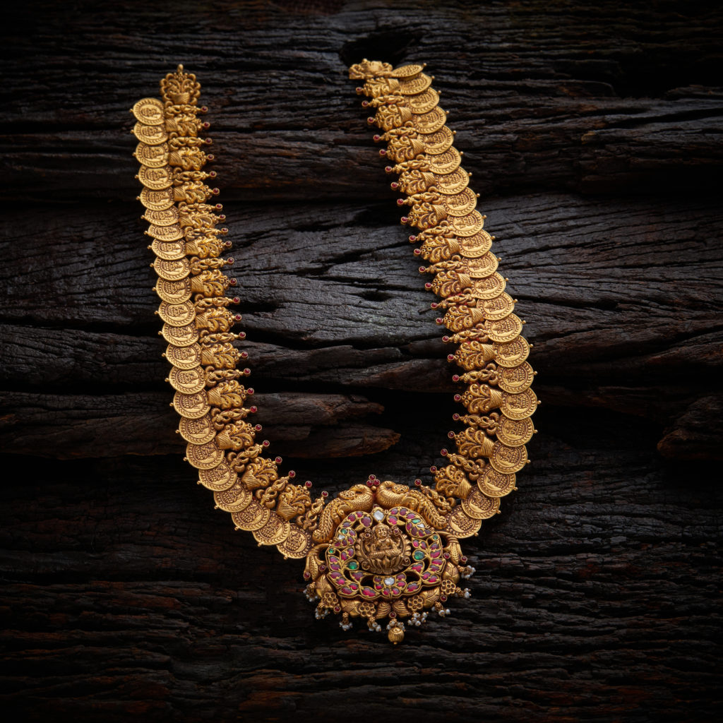 Antique Traditional Gold Lakshim Haaram - long Gold Necklace