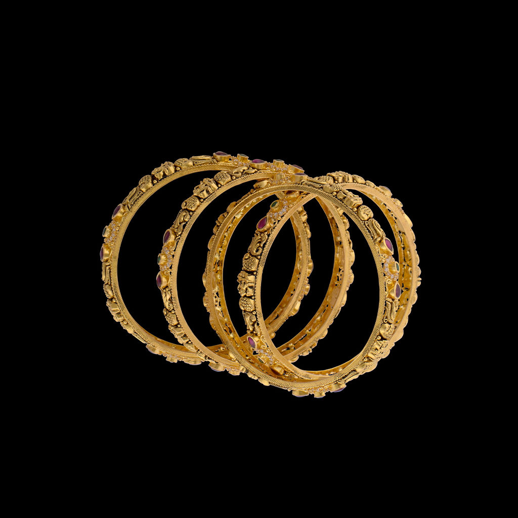 Kundan Gold Bangles - Latest Gold Bangles Designs