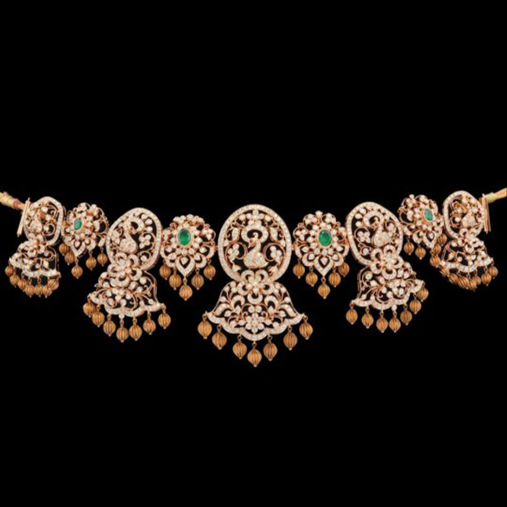 Peacock Diamond Daab - South Indian Diamond Jewellery Designs - South Inidian Bridal Jewellery Designs