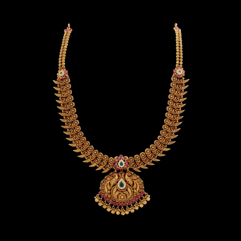 Royal Mayura Gold Necklace - Modern Wedding Jewellery Collection