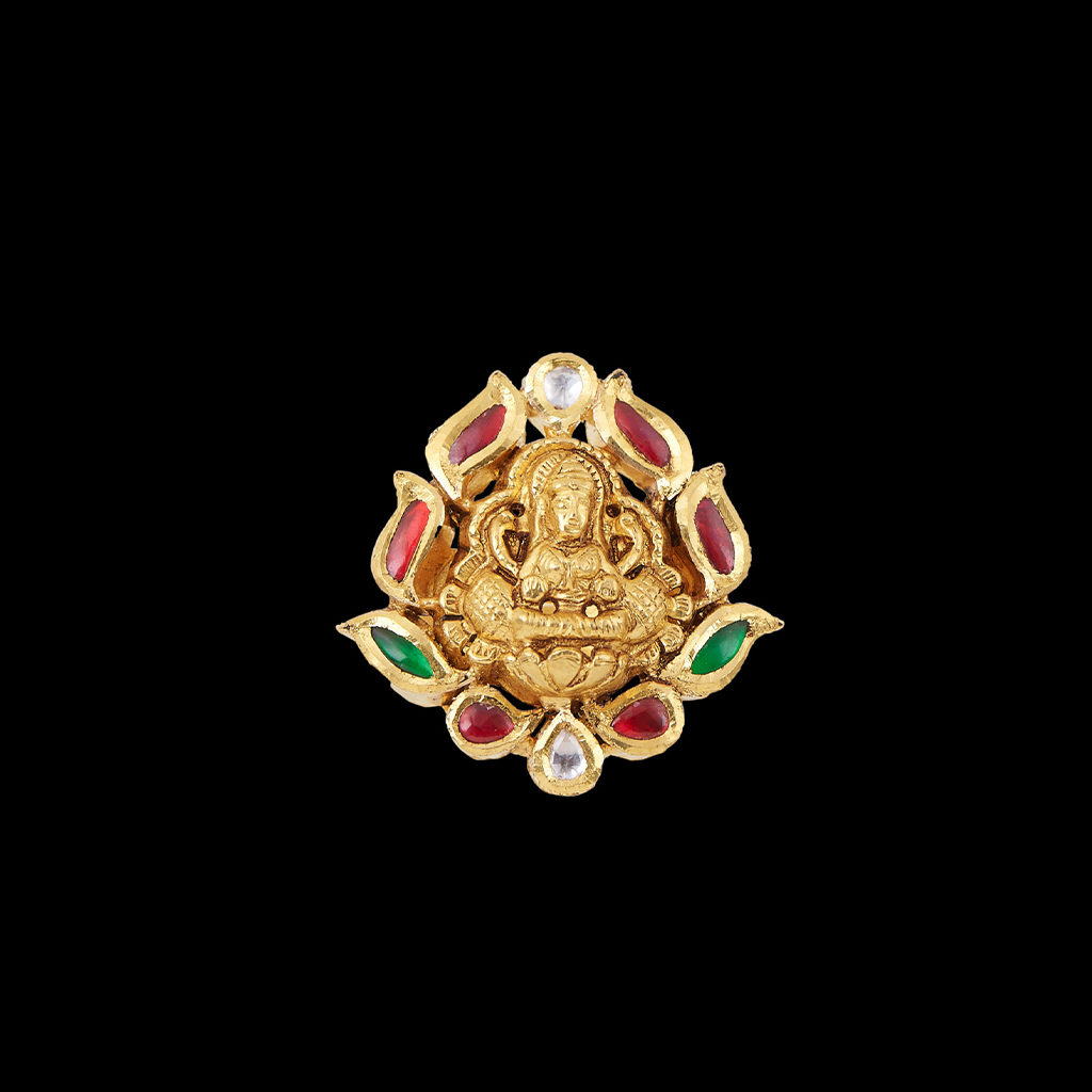 Temple Kundan Gold Ring - Latest Temple Gold Jewellery Designs