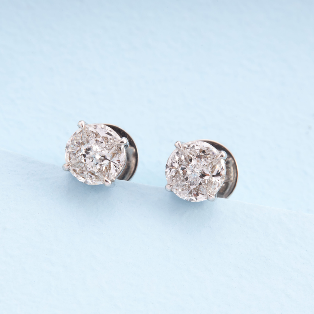 Diamond studded earrings jewellery gift