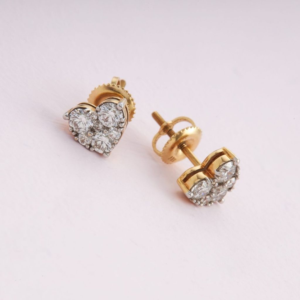 Heart diamond office wear earrings