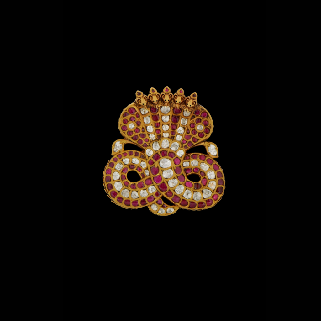 Royal Ruby Snake Pendant-antique indian gold jewelry