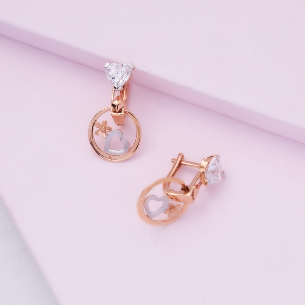 Ace Of Hearts Solitaire Earrings - Valentines Day Gift