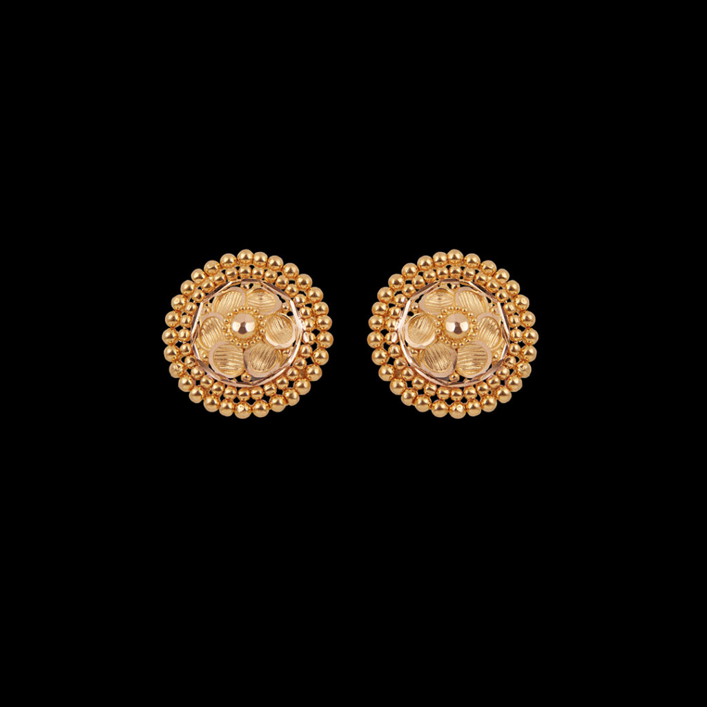 Exquisite Floral Gold Studs - Valentines Day Gift