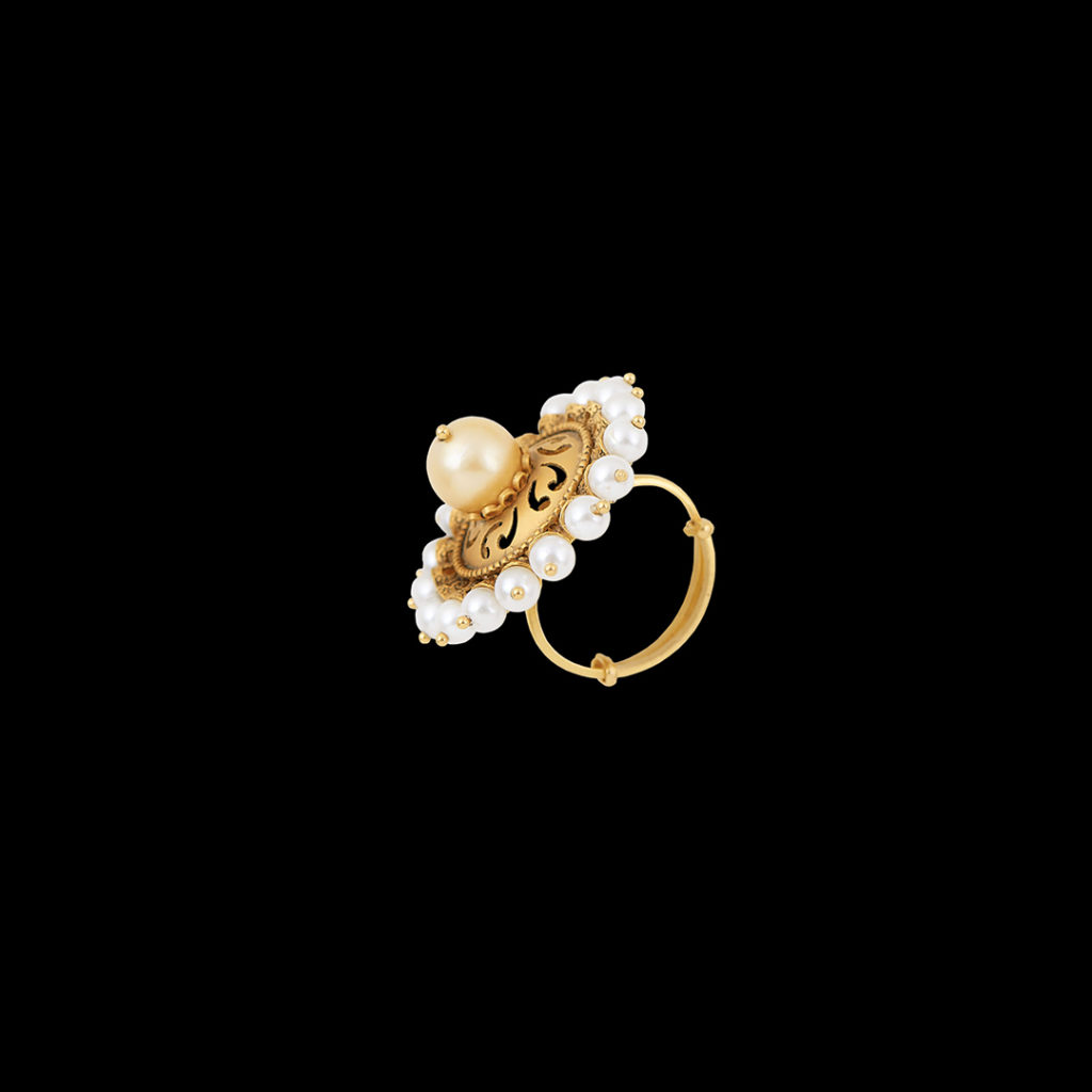 Radiant Pearl Gold Ring - Valentines Day Gift