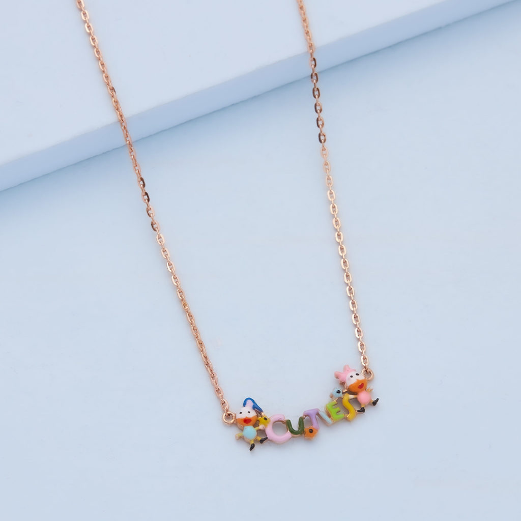 Adorable cuties chain pendant-Gold Jewellery Styling Tips