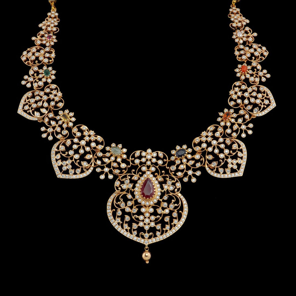 Dazzling Diamond Necklace-Diamond Jewellery Designs