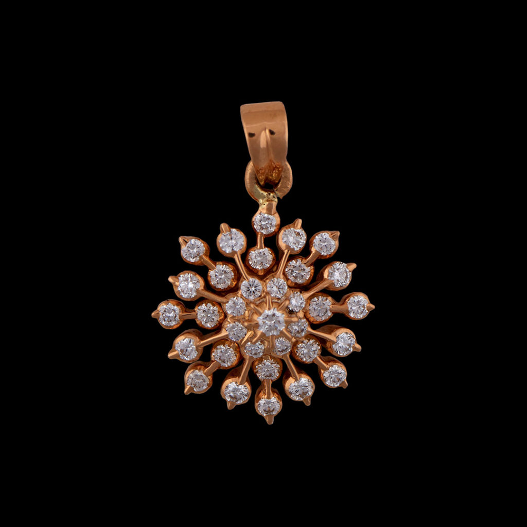 Delicate Floral Diamond Pendant-Diamond Jewellery Designs