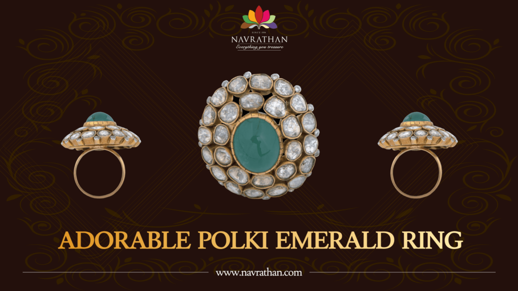 Adorable Polki Emerald Ring