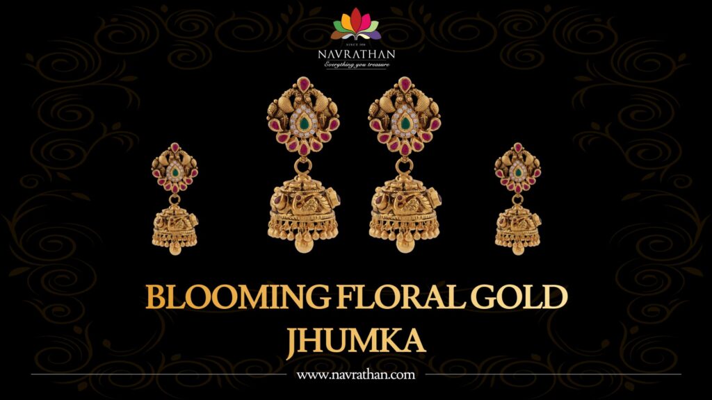 Blooming Floral Gold Jhumka