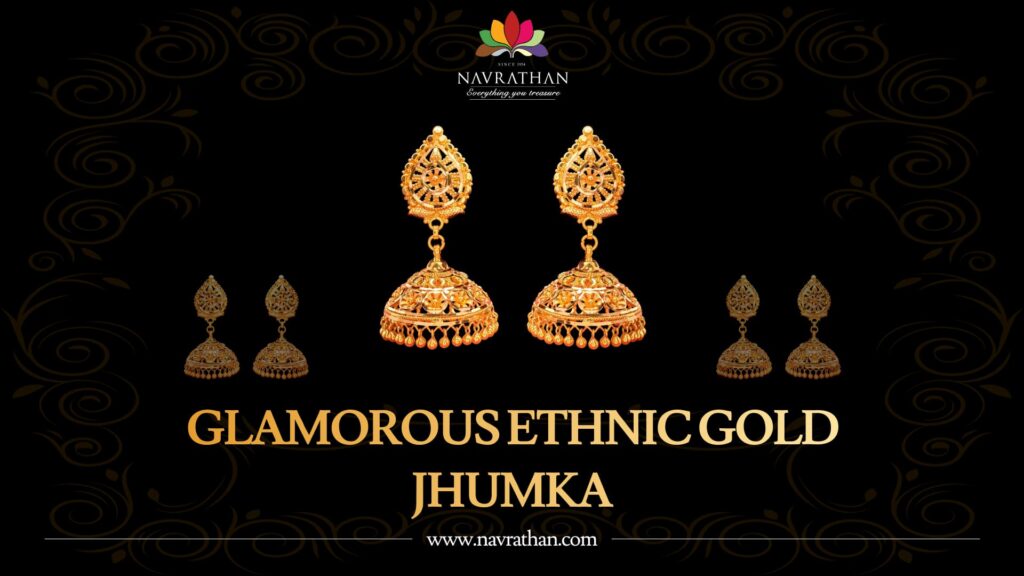 Glamorous Ethnic Gold Jhumka
