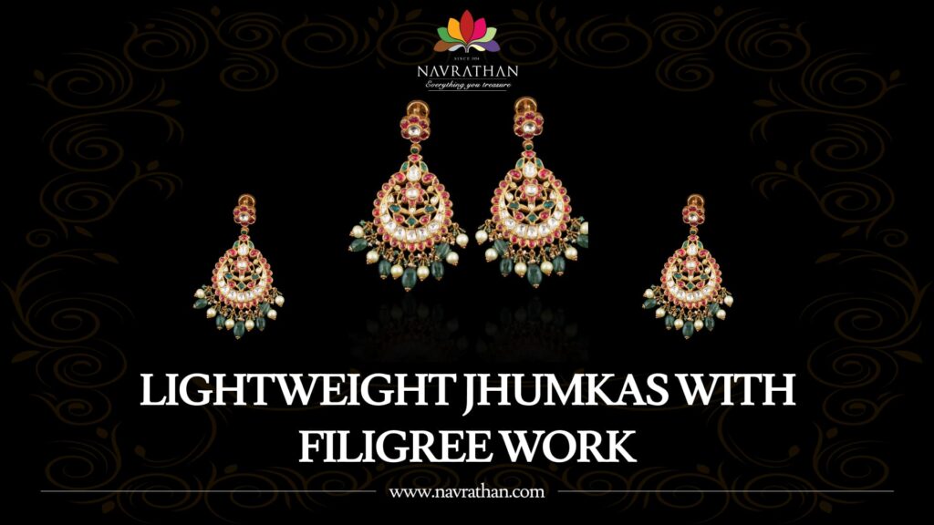  Geometric Jhumkas with Enamel Accents
