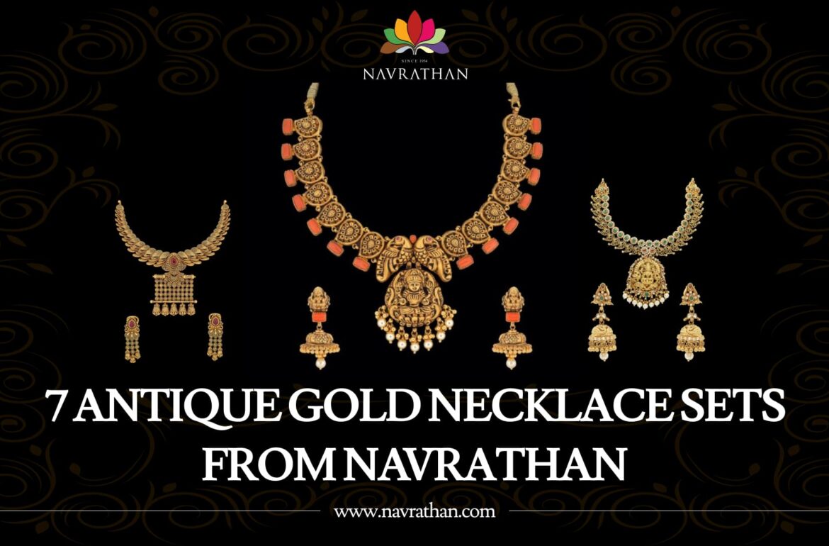 7 Antique Gold Necklace Sets from Navrathan