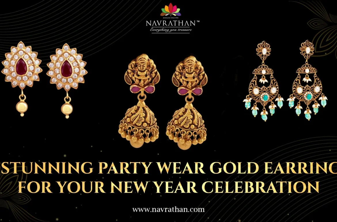 6 Stunning Party Wear Gold Earrings for Your New Year Celebration