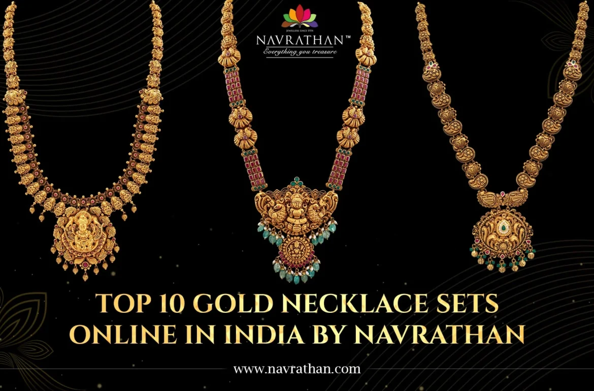 Top 10 Gold Necklace Set Online in India by Navrathan